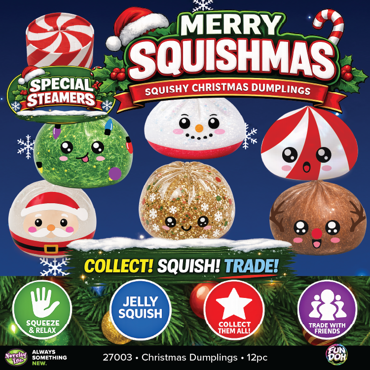 Fun Doh Christmas Squishy Dumpling Toy (1pc)