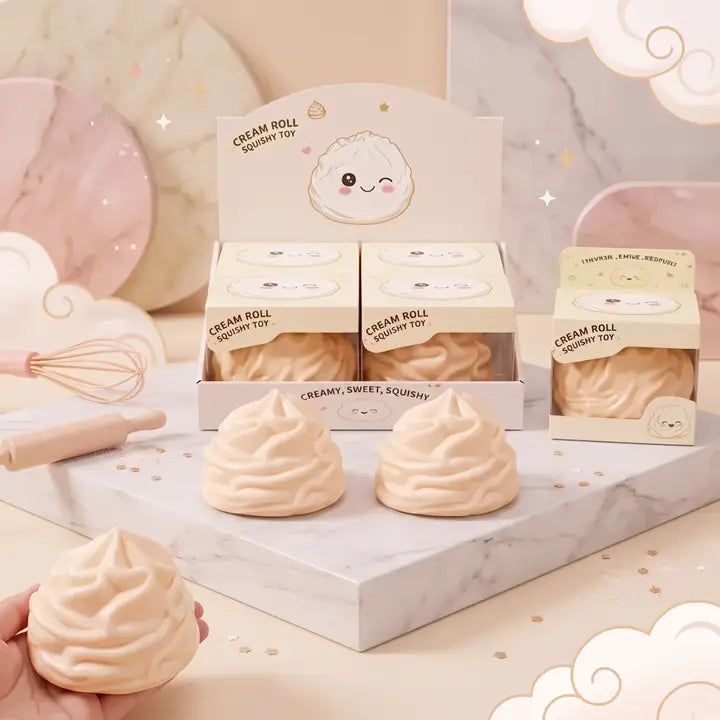 Jumbo Cream Roll Squishy (1 pc)